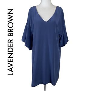 Lavender Brown 100% Silk Dress